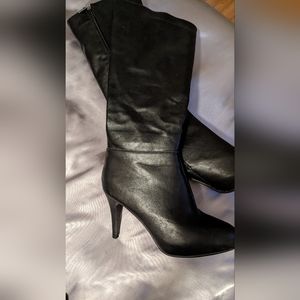 Women's knee high black stiletto boots